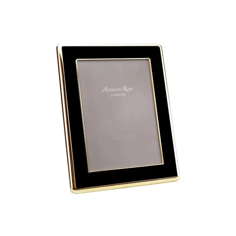 Black Enamel & Gold 4x6 Curved Frame by Addison Ross