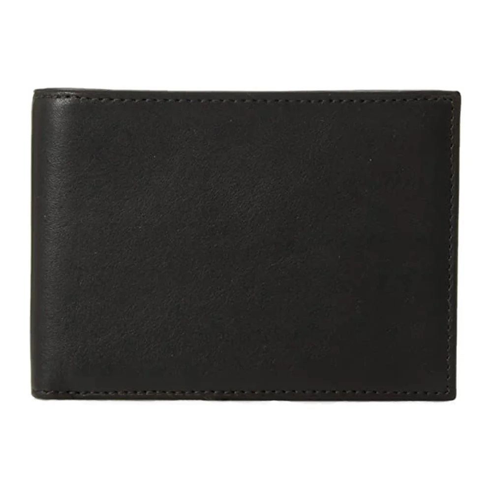 Bosca Bifold Credit Wallet with ID Passcase in Nappa Vitello, Black