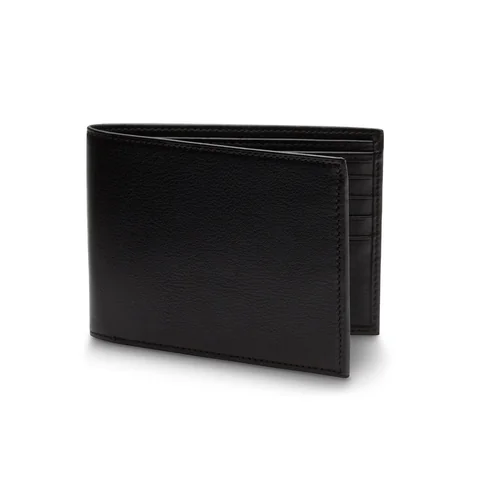 Bosca Bifold Wallet with ID Flap in Nappa Vitello, Black