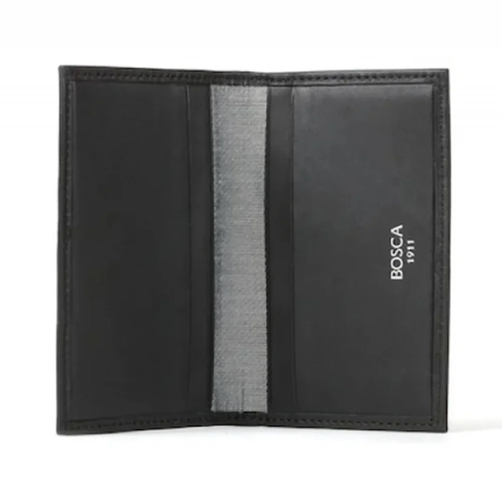 Bosca Card Case in Nappa Vitello, Black