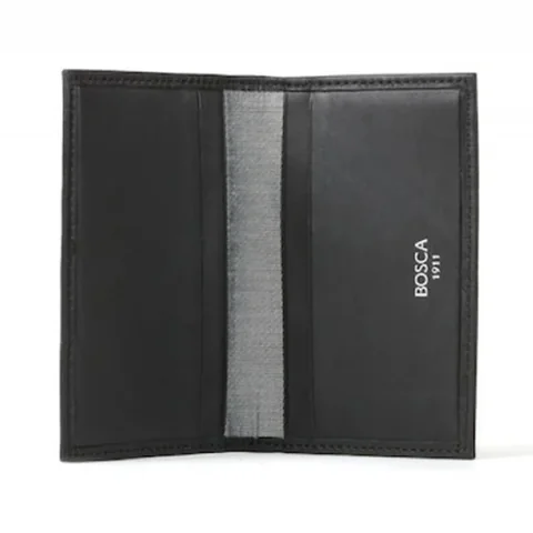 Bosca Card Case in Nappa Vitello, Black