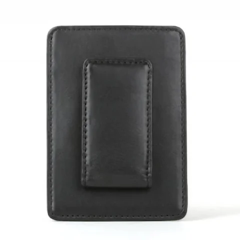 Bosca Front Pocket Money Clip Wallet in Nappa Vitello, Black