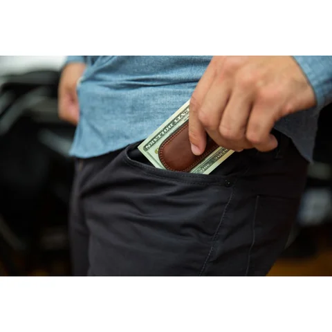 Bosca Magnetic Money Clip in Dolce, Dark Brown, view 2