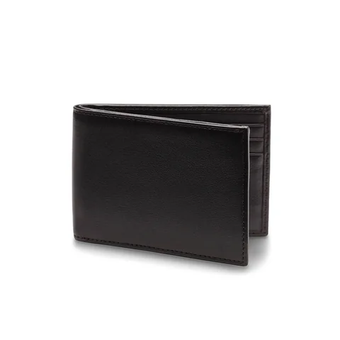 Bosca Small Bifold Wallet in Nappa Vitello, Black