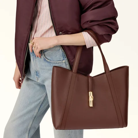 Furla Goccia Tote L, Chocolate, view 3