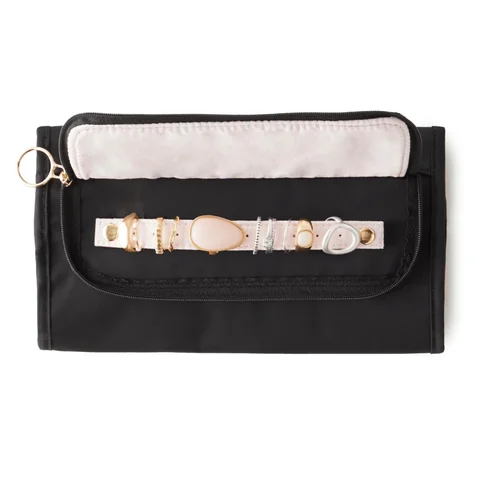 Kusshi Medium Travel Jewelry Organizer, Black, view 4