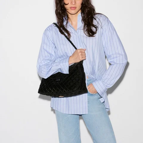 MZ Wallace Crosby Lock Shoulder in Tech Velvet, view 3