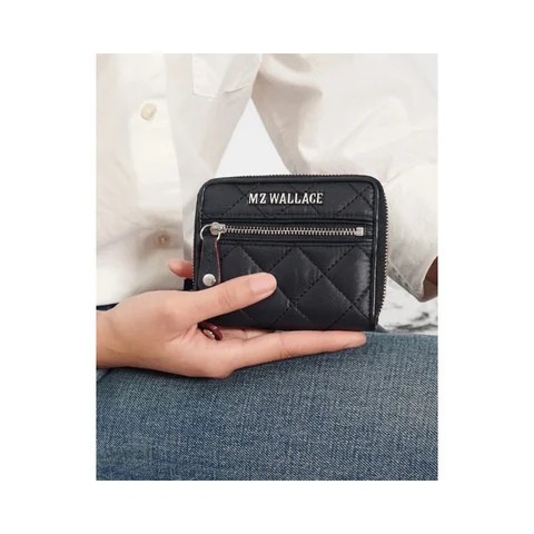 MZ Wallace Crosby Small Wallet in Black