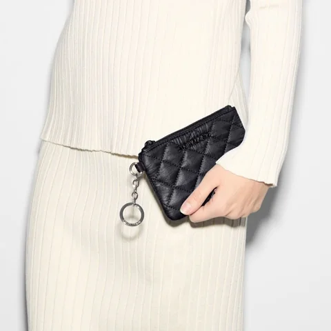 MZ Wallace Flat Key Pouch in Black, view 3