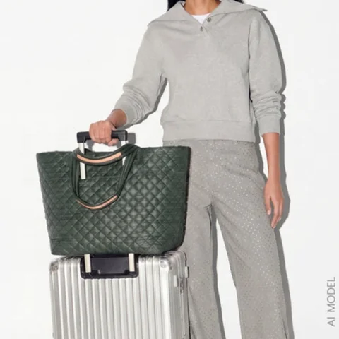 MZ Wallace Large Metro Tote Deluxe in Juniper, view 3