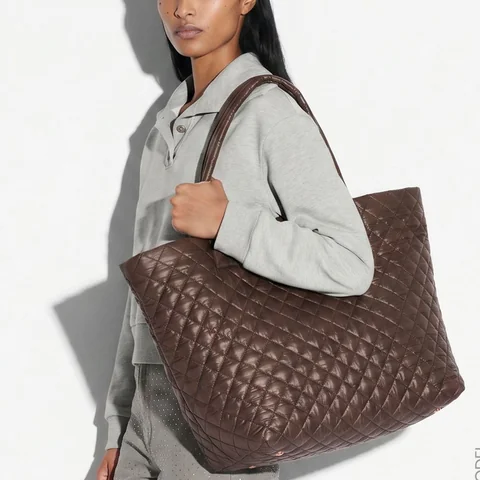MZ Wallace Large Metro Tote Deluxe in Walnut, view 3