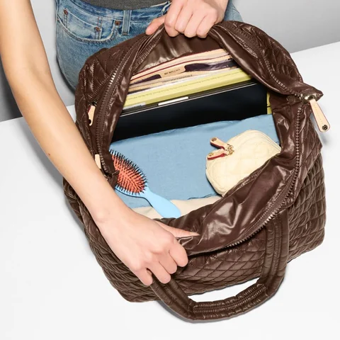 MZ Wallace Large Metro Tote Deluxe in Walnut, view 4