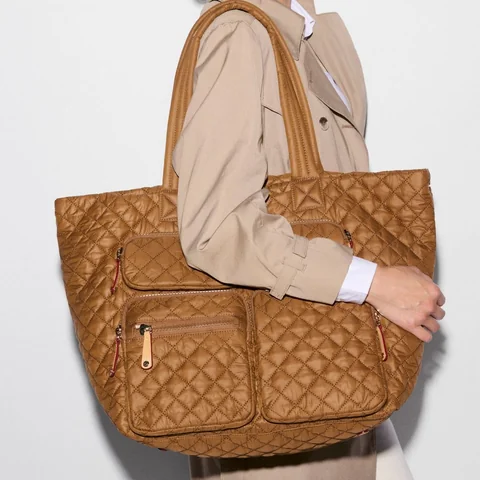 MZ Wallace Large Metro Travel Tote in Cognac, view 3