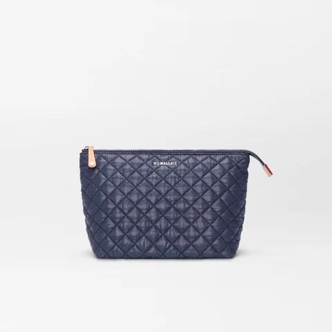 MZ Wallace Large Zoey Zip Pouch in Navy