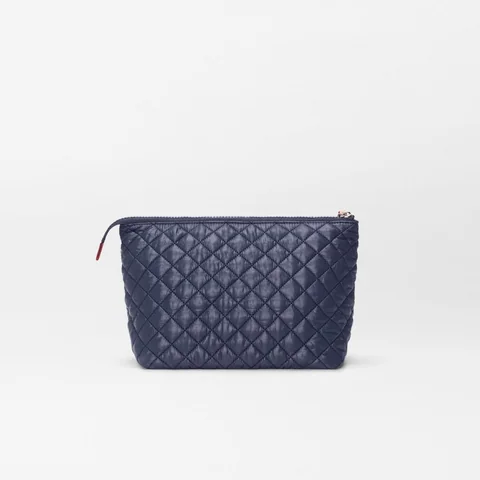 MZ Wallace Large Zoey Zip Pouch in Navy, view 2
