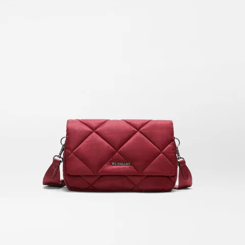 MZ Wallace Madison Flap Crossbody in Claret