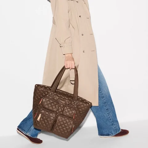 MZ Wallace Medium Metro Travel Tote in Walnut, view 3