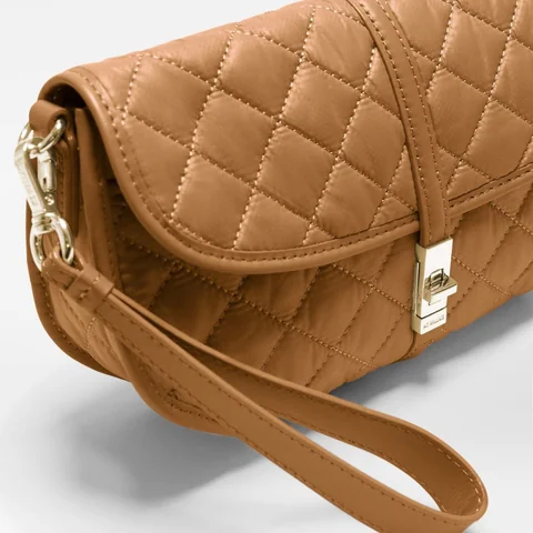 MZ Wallace Small Astor Convertible Clutch in Cognac, view 3