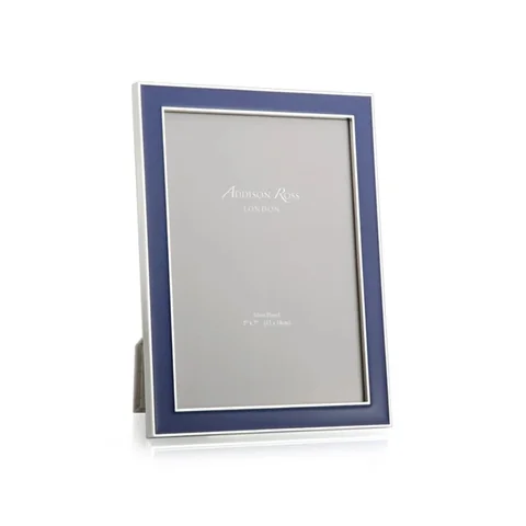 Navy Blue Enamel & Silver 5x7 Frame by Addison Ross