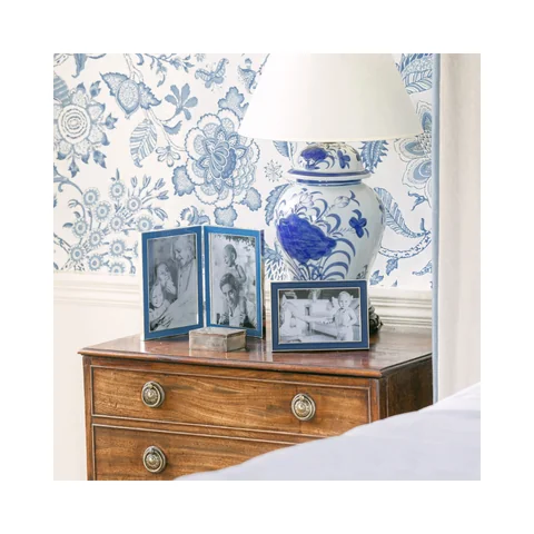 Navy Blue Enamel & Silver 5x7 Frame by Addison Ross, view 2