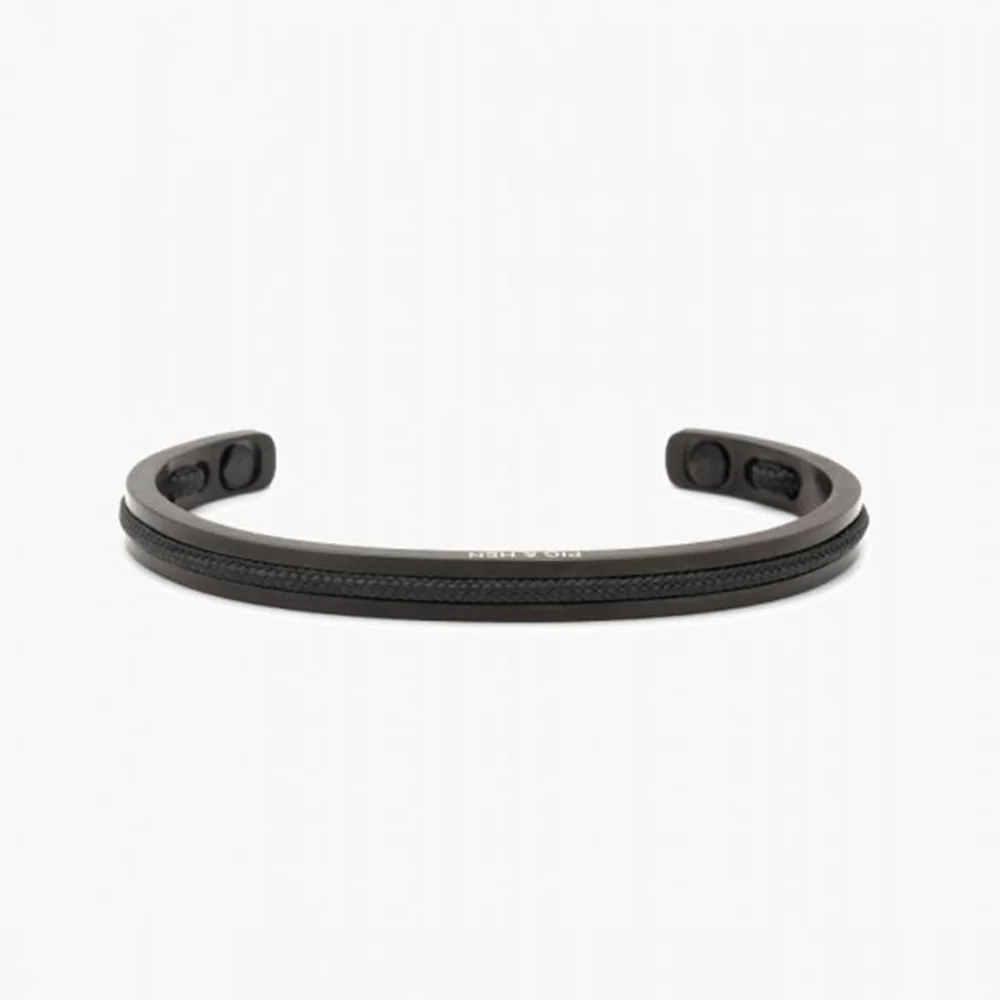 Pig & Hen Navarch 6MM Cuff Bracelet, Black