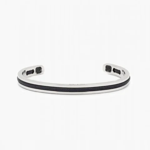 Pig & Hen Navarch 6MM Cuff Bracelet, Black, view 2