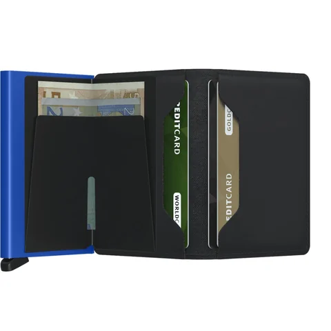Secrid Slimwallet Matte Black & Blue, view 3