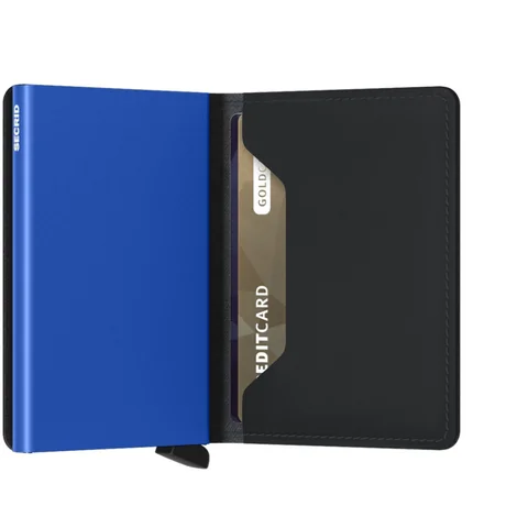 Secrid Slimwallet Matte Black & Blue, view 4