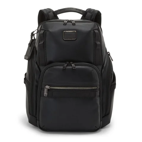 TUMI Alpha Bravo Leather Search Backpack, Black