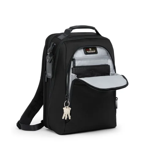 TUMI Alpha Medium 15" Expandable Backpack, Black, view 4