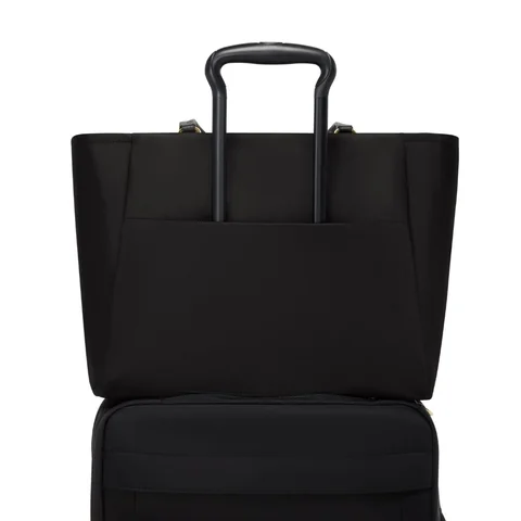 TUMI Voyageur Large Valetta Tote, Black with Gold, view 5