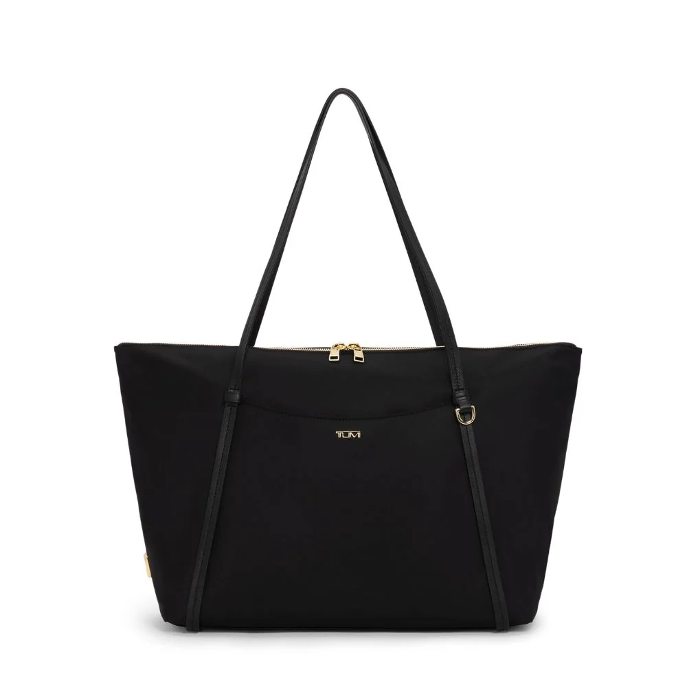TUMI Voyageur Q Tote, Black with Gold
