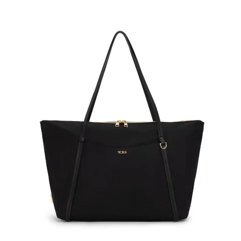 TUMI Voyageur Q Tote, Black with Gold
