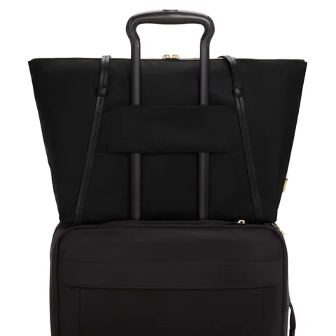 TUMI Voyageur Q Tote, Black with Gold, view 5