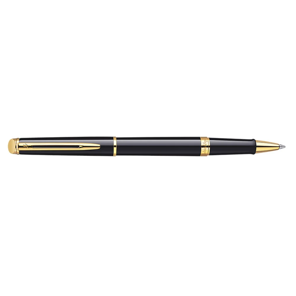 Waterman Hemisphere Black Rollerball Pen, Black with Gold